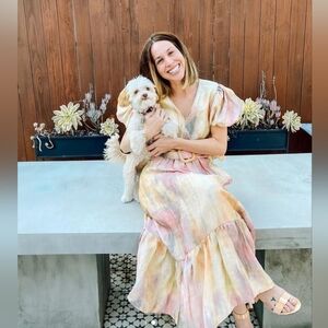 Hunter Bell Unicorn Rebekah Tie Dye Maxi Dress Size 2